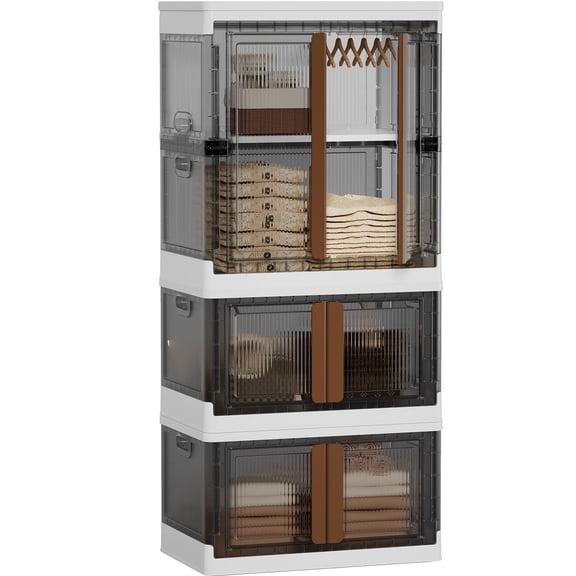 HAIXIN CLOSET ORGANIZERS AND STORAGE 77.6 GAL STACKABLE BINS - CLEAR