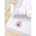 thumbnail image 5 of Dorunmo Infinity Heart Necklace 925 Sterling Silver Red Rose Necklace July Birthstone Jewelry for Bride, 5 of 7