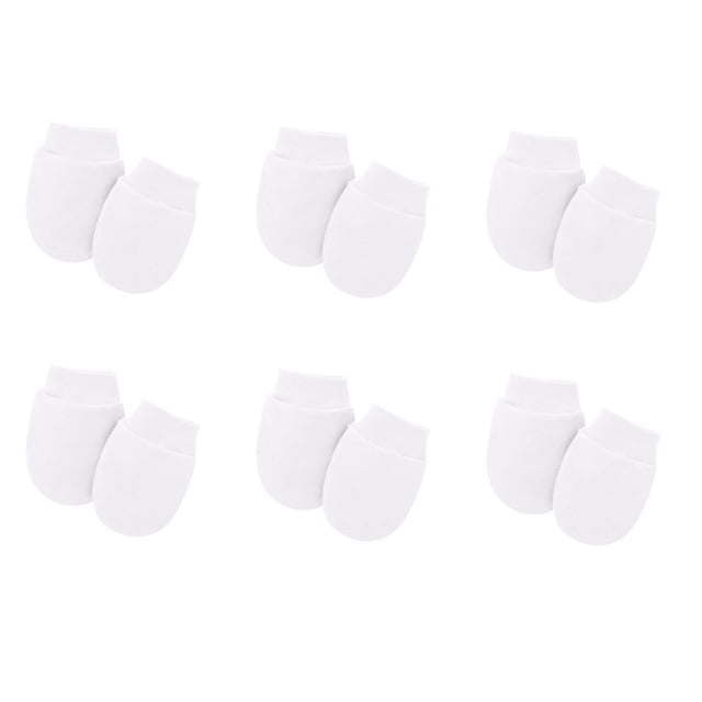 Odeerbi 6 Pack Guantes Sin Arañazos Mitas Protectoras de Algodón Suave Para Niños Niñas 0-12 Meses