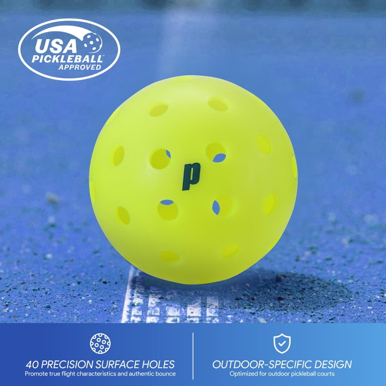 Prince Outdoor Pickleball Balls, 3 Pack with Jar photo 2