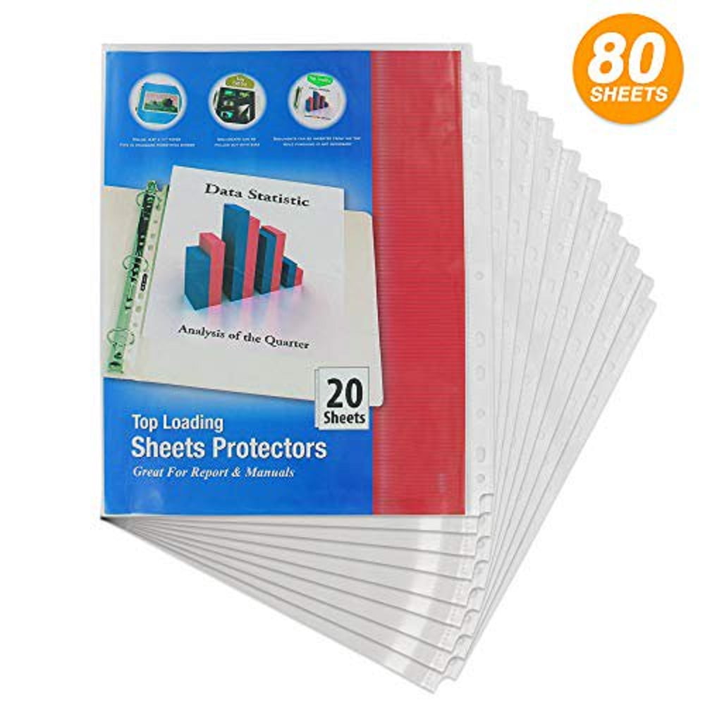Emraw Top Loading Sheet Protectors 8.5' x 11' - 20 Per Pack (4 Pack)