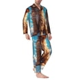 thumbnail image 2 of Honeii Cartoon Cloud Puppy Pattern Mens Pajamas Set,2pcs Men's Lounge Long Sleeve Sleep Shirt and Pajama Bottoms Sleepwear Set,Mens Pjs Sets-Medium, 2 of 7