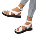 thumbnail image 3 of asddcavvf Summer Fashion Thick Bottom Buckle Open Toe Solid Colour Roman Beach Ladies Large Size San, 3 of 5