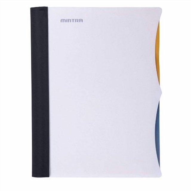 Mintra Office Durable PREMIUM Spiral Notebook, ((White, 2 Subject (6in x 9.5in)), Wire, Fabric Covered Coils, No Snags, Removable Adjustable Pocket Dividers, Ruler, Organization, Customizable