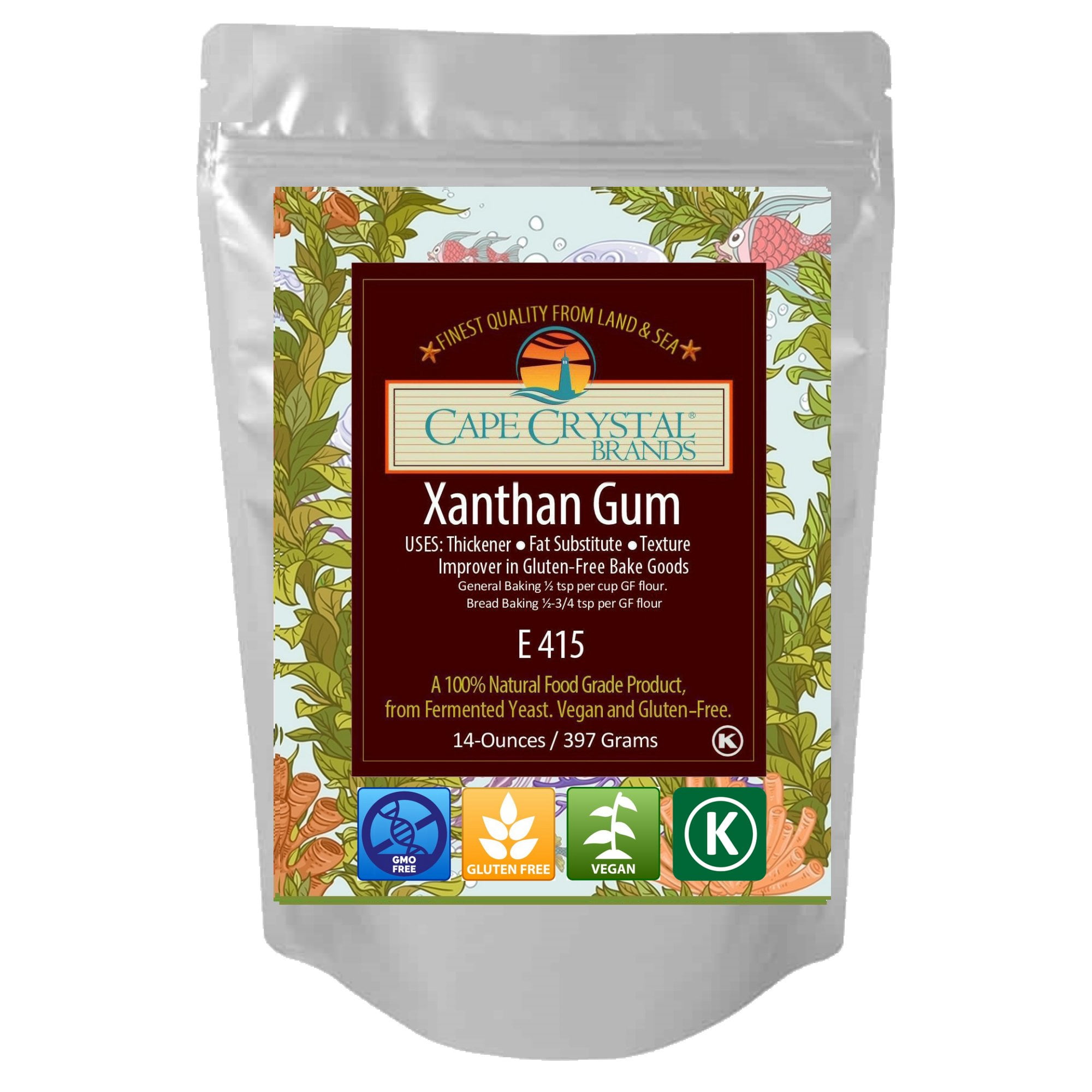 Xanthan Gum 14oz. By Cape Crystal Brands Thickening Food Powder