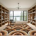 thumbnail image 2 of ODIKA 3'x5' Machine Washable Non-Slip Area Rug, Art Nouveau Burnt Orange High Traffic Rug, Orange, 1255130, 2 of 7