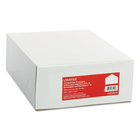 Business Envelope, #10, Monarch Flap, Gummed Closure, 4.13 X 9.5, White, 500/box | Bundle of 5 Boxes