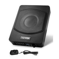 VEVOR 10" 240W Underseat Car Subwoofer, Slim Powered Car Subwoofers Under the Seat, Low Profile Audio Sub Built-in Amplifier, High/Low Level Input & Volume Controller for SUVs, Car, Truck, RV