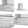 thumbnail image 3 of Campana de Cocina Cristal Curvo 90cm, acero inoxable, 3 velocidades NOMU, 3 of 5