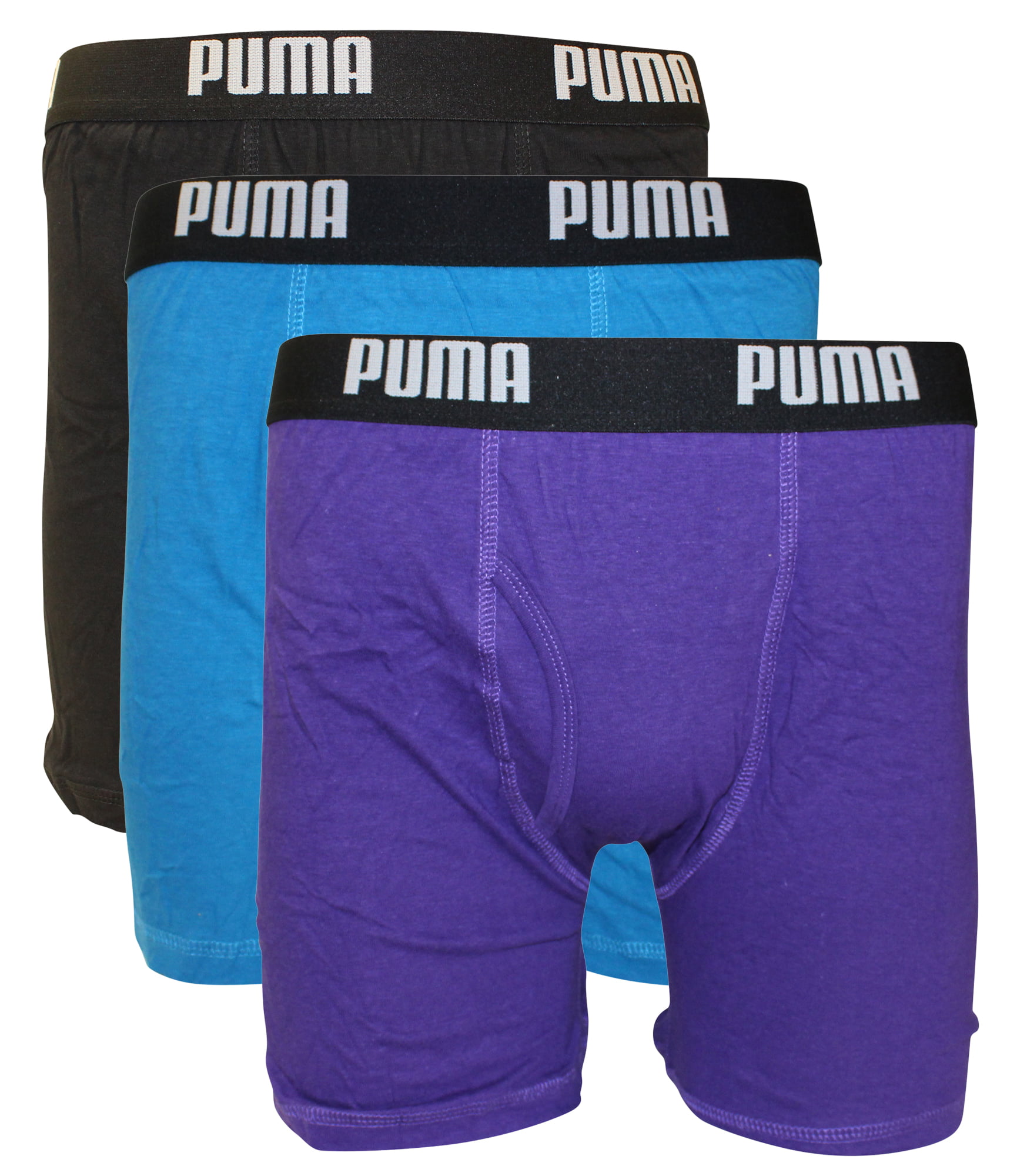 PUMA Men's 3 Pack Cotton Boxer Briefs 
