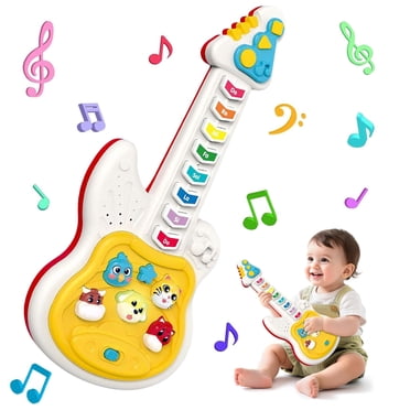 Toys for 1 2 Year Old Boys Girls, Musical Guitar Toys with Animal Sound and Light, Learning Toys for Toddlers 1-3, Birthday Gifts Toys for 1 2 3 Year Old Girls Boys