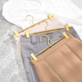 thumbnail image 4 of 10 Pack Premium Matte Gold Aluminum Pants Hangers, 12.2” Extra Smooth & Durable Metal Skirt Slack Hanger, Light & Sturdy Metal Rack for Trouser with 2-Adjustable Non Slip Clips Swivel Hook, 4 of 4