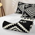 thumbnail image 4 of jejeloiu Bold Aztec Quilt King For Men Women,Tribal Pattern King Coverlet Set,Black White,3 Pieces, 4 of 7