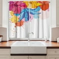 thumbnail image 2 of Ambesonne Colorful Kitchen Curtains, Vibrant Flowers Bloom, 55"x39", Multicolor, 2 of 3