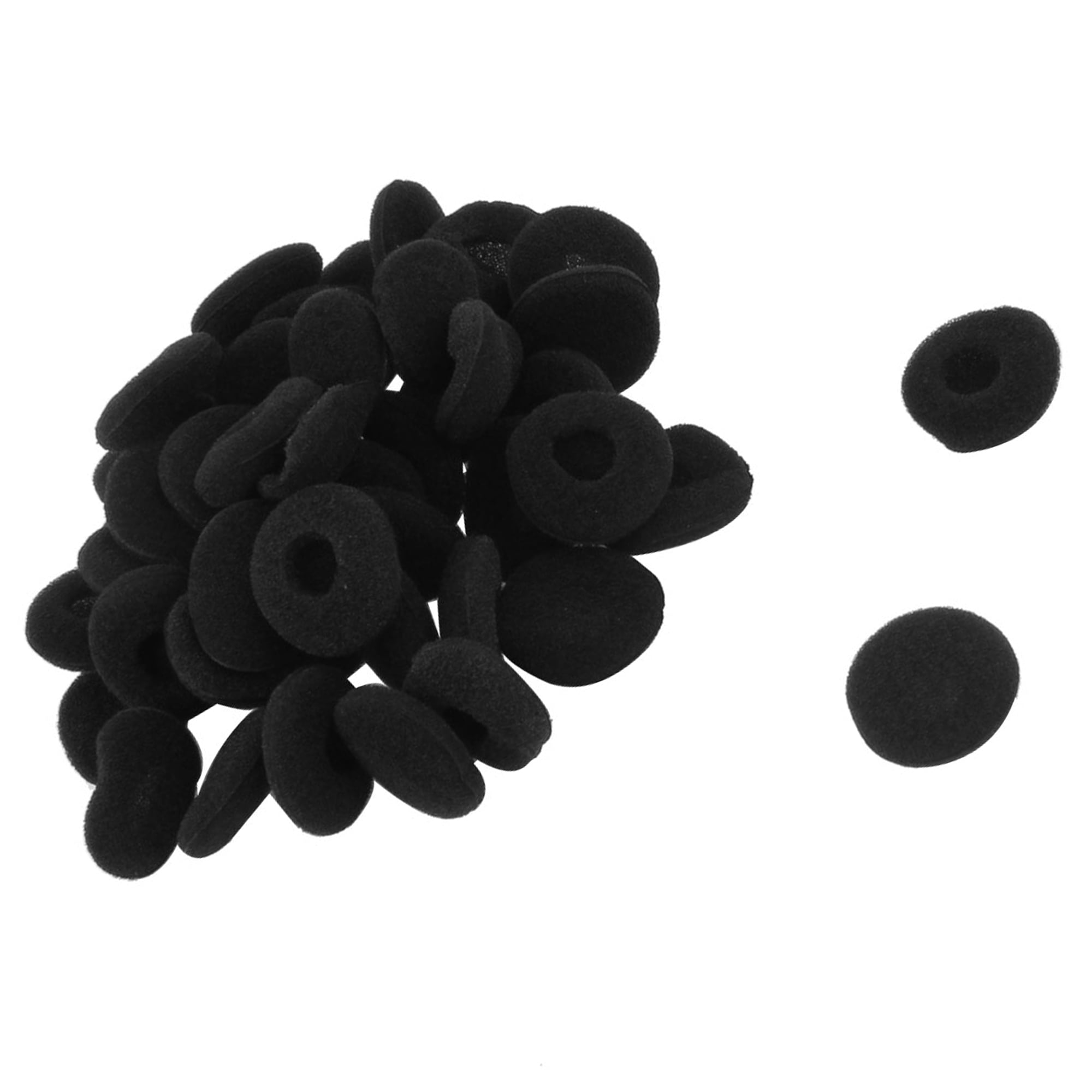 Unique Bargains Sponge Headphone Earphone Ear Pad Tip Cover 18mm Dia 46pcs Black