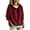 01 Wine, variant on Fewfanhot Womens Tops Casual Loose-fitting Long-sleeved Knitted Velvet Hooded Sweatshirt Top