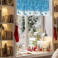 thumbnail image 3 of Valances for Windows Light Blue Christmas Balls Leaf Rod Pocket Cafe Window Treatments Valance Curtains for Kitchen Bathroom Laundry Basement Windows 42"x12", 3 of 7
