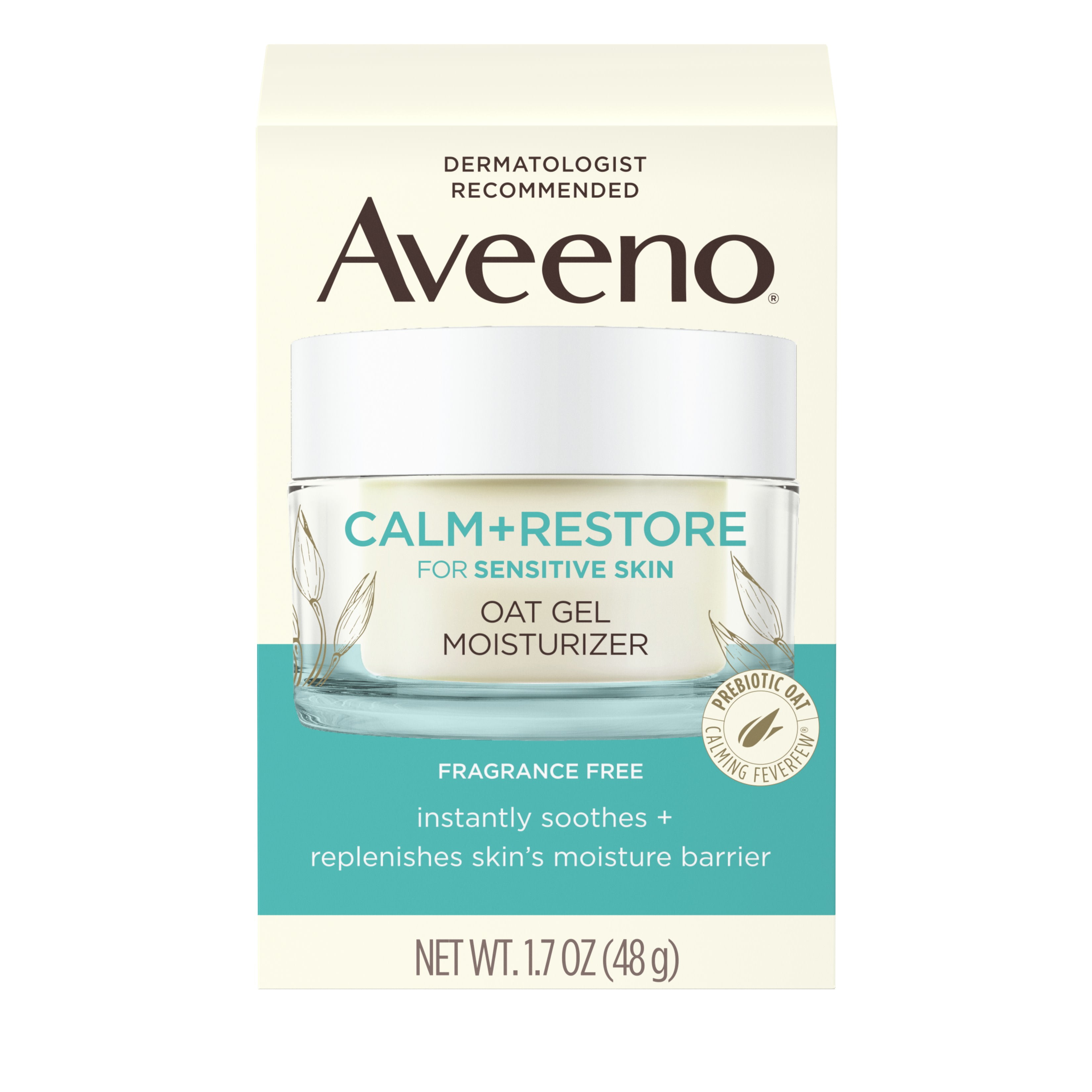 Aveeno Calm + Restore Oat Gel Face Moisturizer, Sensitive Skin, 1.7 oz