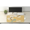 thumbnail image 2 of Birds Computer Mouse Pad, Floral Pattern Winged Sparrow Perching on White Cherry Blossom Branch Spring Nature, Rectangle Non-Slip Rubber Mousepad Large, 31" x 12", Multicolor, by Ambesonne, 2 of 2