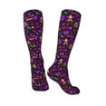 thumbnail image 4 of Daiia Sports Socks Mardi Gra2 Printed Novelty Crew Socks for Men Women Knee High Socks Cotton Socks Soft & Breathable Support Unisex Socks, 4 of 9