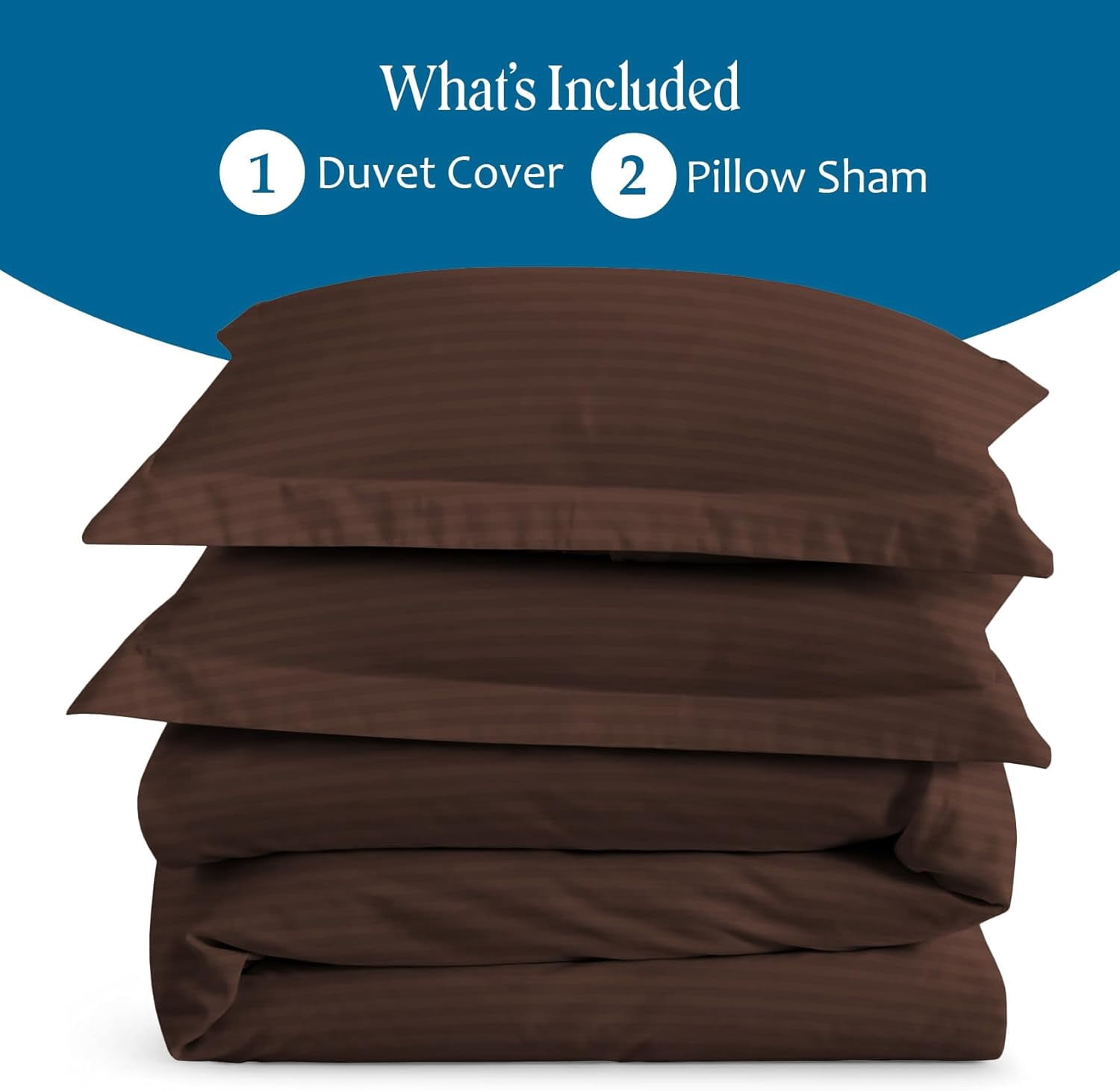 SRP Linen 500 Thread Count Chocolate Stripe 100% Egyptian Cotton Premium Duvet Cover, King
