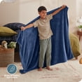 thumbnail image 2 of Bare Home Microplush Fleece Blanket - 300 GSM - Fuzzy Microfleece - Soft & Plush - Kid Size, Dark Blue, 2 of 5