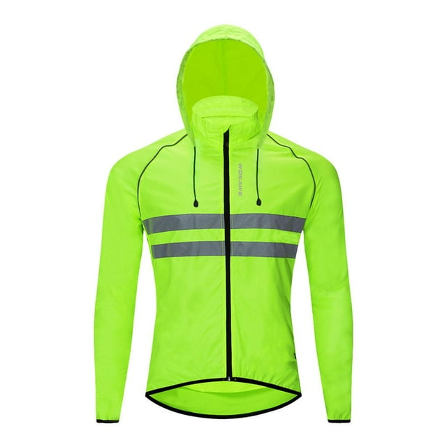 Cycling Jackets Lightweight Running Coat with Reflective Tape Windproof Waterproof Moisture Wicking, Breathable Running Top with Pockets XL