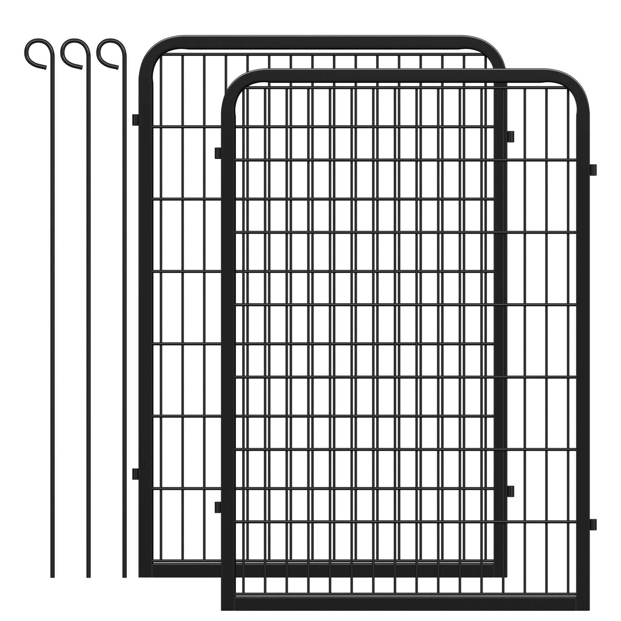 Alden Design 4 Panels 39.5″ H Metal Dog Playpen, Black
