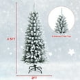 thumbnail image 2 of Gymax 4.5 FT Artificial Slim Christmas Tree Unlit Snow-Flocked Xmas Pencil Tree, 2 of 10