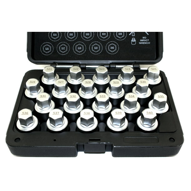 TEMO 20 pc Wheel Lock Lugnut AntiTheft Screw Lug Nut Removal Key
