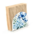 thumbnail image 2 of Flowers and Blue Butterflies Acrylic Napkin Holder Clear Paper Tissue Dispenser Kitchen Dining Room Bathroom Party Hotel, 2 of 8