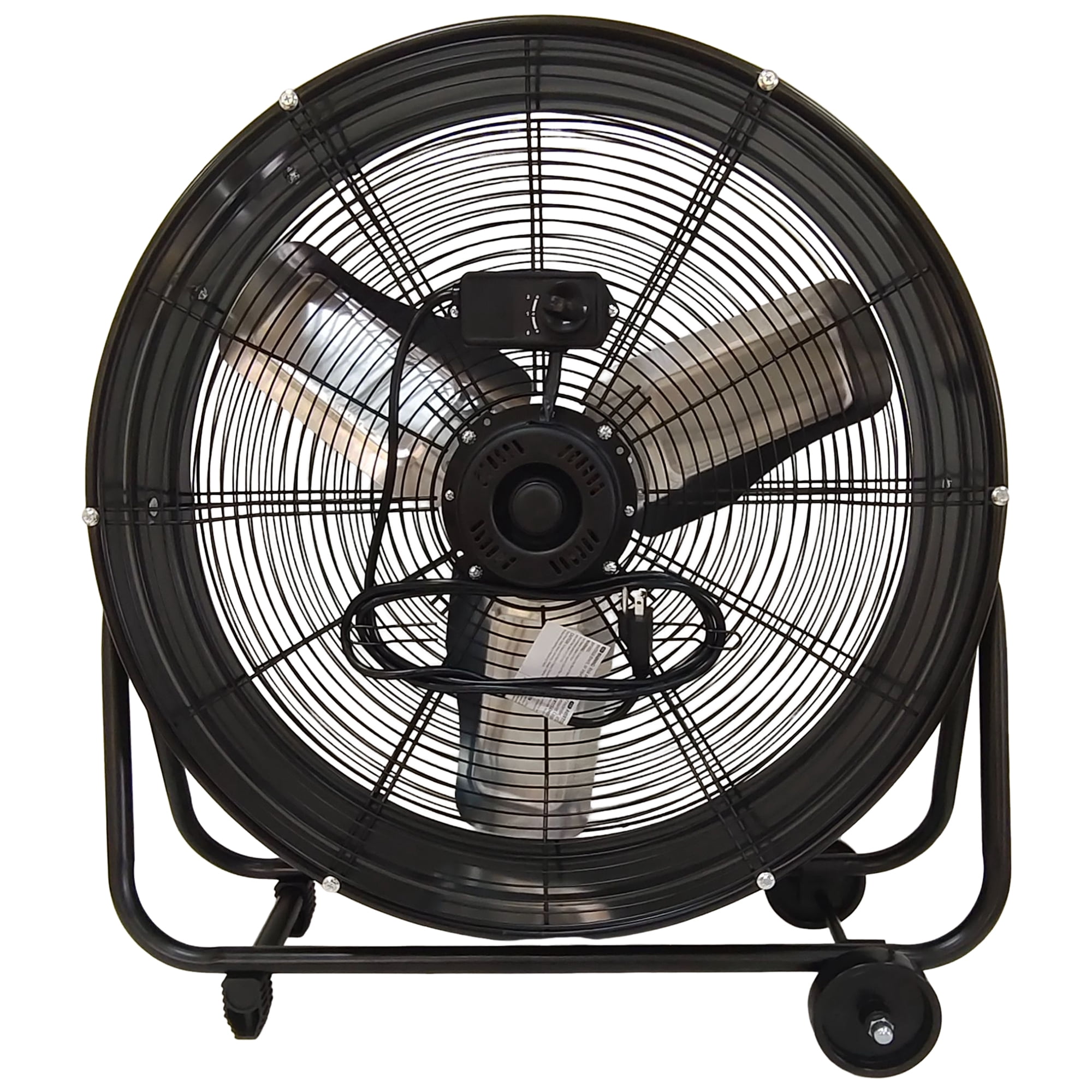 MAYEERTY 24in Metal Industrial Drum Fan, 2-Speed Copper Motor Aluminum Blades, 10250 CFM High Velocity for Garage Warehouse