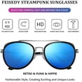 thumbnail image 3 of Gafas de sol retro steampunk redondas steampunk con doble puente A, 3 of 5