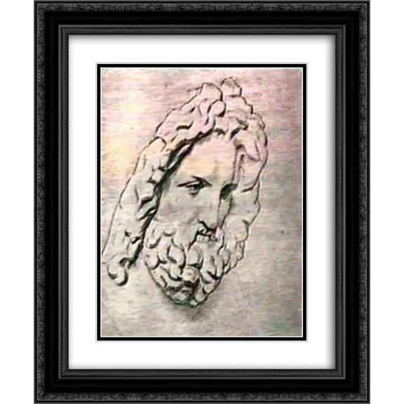 Nicholas Roerich 2x Matted 20x24 Black Ornate Framed Art Print 'Head of Zeus'