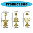thumbnail image 5 of Christmas Candle Holder Festival Hollowed Star Tree Heart Designs Iron Candlestick Holiday Tabletop Centerpieces Decors, 5 of 13