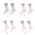 thumbnail image 2 of JUUNthy Mens Womens Cotton Crew Socks, Non-Slip Breathable Soft Stripe Graphic Casual Athletic Socks Red, 2 of 11