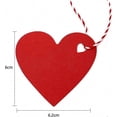 thumbnail image 2 of 100 Red Heart Kraft Paper Gift Tags with 10m Red-White Hemp Rope - Bulk 100pcs, 2 of 5