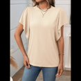 thumbnail image 4 of Camisas Formales Informales de Negocios para Mujer, Camisas de Verano, Mangas , Cuello Redondo, Mangas de Hoja de , Trajes 2025 Albaricoque XXL, 4 of 9