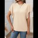 thumbnail image 4 of Camisas Formales Informales de Negocios para Mujer, Camisas de Verano, Mangas , Cuello Redondo, Mangas de Hoja de , Trajes 2025 Albaricoque S, 4 of 9