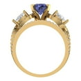 thumbnail image 4 of Clara Pucci 14K Yellow Gold Round Cut 1Ct Simulated Tanzanite Engagement Ring + Matching Band - Luxury Box Included, 4 of 7