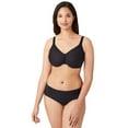 thumbnail image 2 of Wacoal Womens Satin Lace-Trim Minimizer Bra Black 34D, 2 of 3