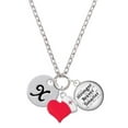 thumbnail image 1 of Delight Jewelry Silvertone Large Script Letter - X - 3/4'' Disc - Red Heart Nurse Strong Zoe Necklace, 1 of 4