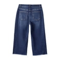 thumbnail image 5 of Dresfit Capri Jeans Womens Raw Hem Frayed Ripped Petite Pants Summer 2026 Denim High Waisted Stretch Y2k Streetwear with Pockets Royal Blue L, 5 of 7