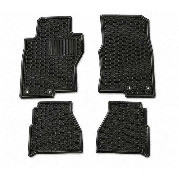 3D Floor Mats for 2022-2027 Nissan Frontier (All Trims), Heavy Duty, Custom Fit All-Weather Floor Liners, Full Set for 1st & 2nd Row, Black, Rubber