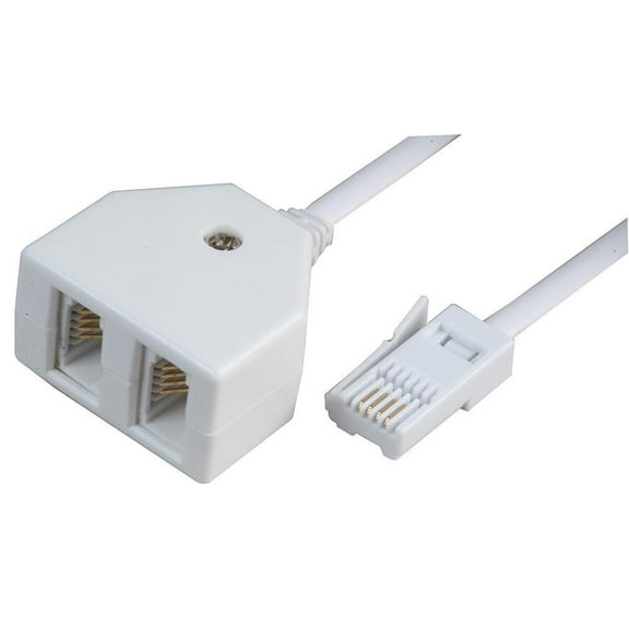PRO SIGNAL - BT Plug to Double Socket Telephone Extension Lead, 5m
