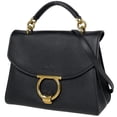 thumbnail image 1 of Pre-Owned Salvatore Ferragamo Gancini Handbag, 2-Way Shoulder Bag, Leather, Black, Size 493,..., 1 of 7