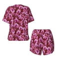 thumbnail image 5 of Naloa Orchids Flowers Women's Short-Sleeved Pajama Set, Loungewear, Summer pajamas, Breathable Cozy - X-Large, 5 of 9