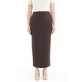 thumbnail image 2 of Brown Ankle Length Women's Plus Size Back Split Maxi Skirt, 2 of 5