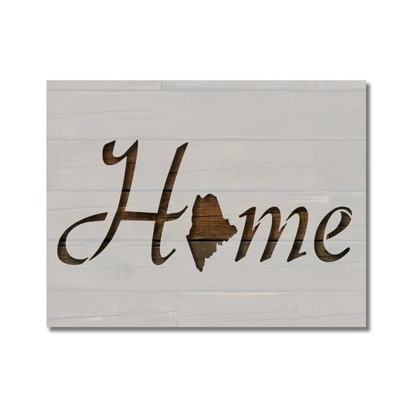 Maine State Stencil Home Love Template Reusable 8.5 x 11 for Painting on Walls, Wood, Etc. By Stencilville