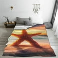 thumbnail image 5 of Honeii Starfish Sunset Sea Beach Print Fleece Blanket - Throw Blanket for Bed, Sofa, Couch, Camping, and Travel , Microplush Ultra Soft Warm Blanket-60"x50", 5 of 7